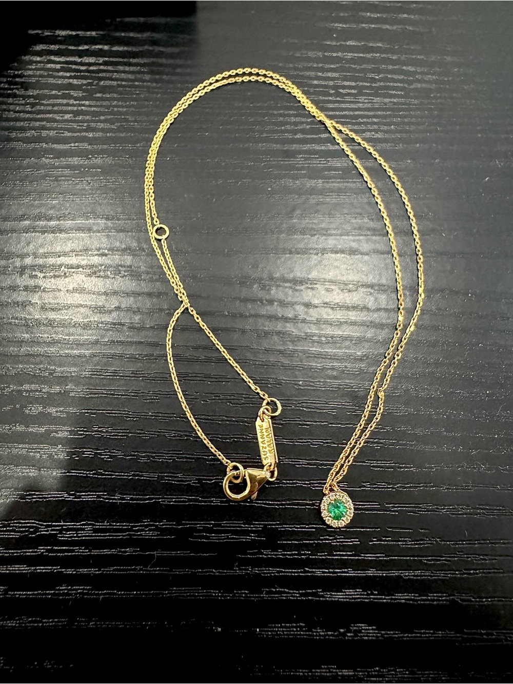 Suzanne Kalan Emerald and Diamond Pendant Necklace - Picture 2 of 5